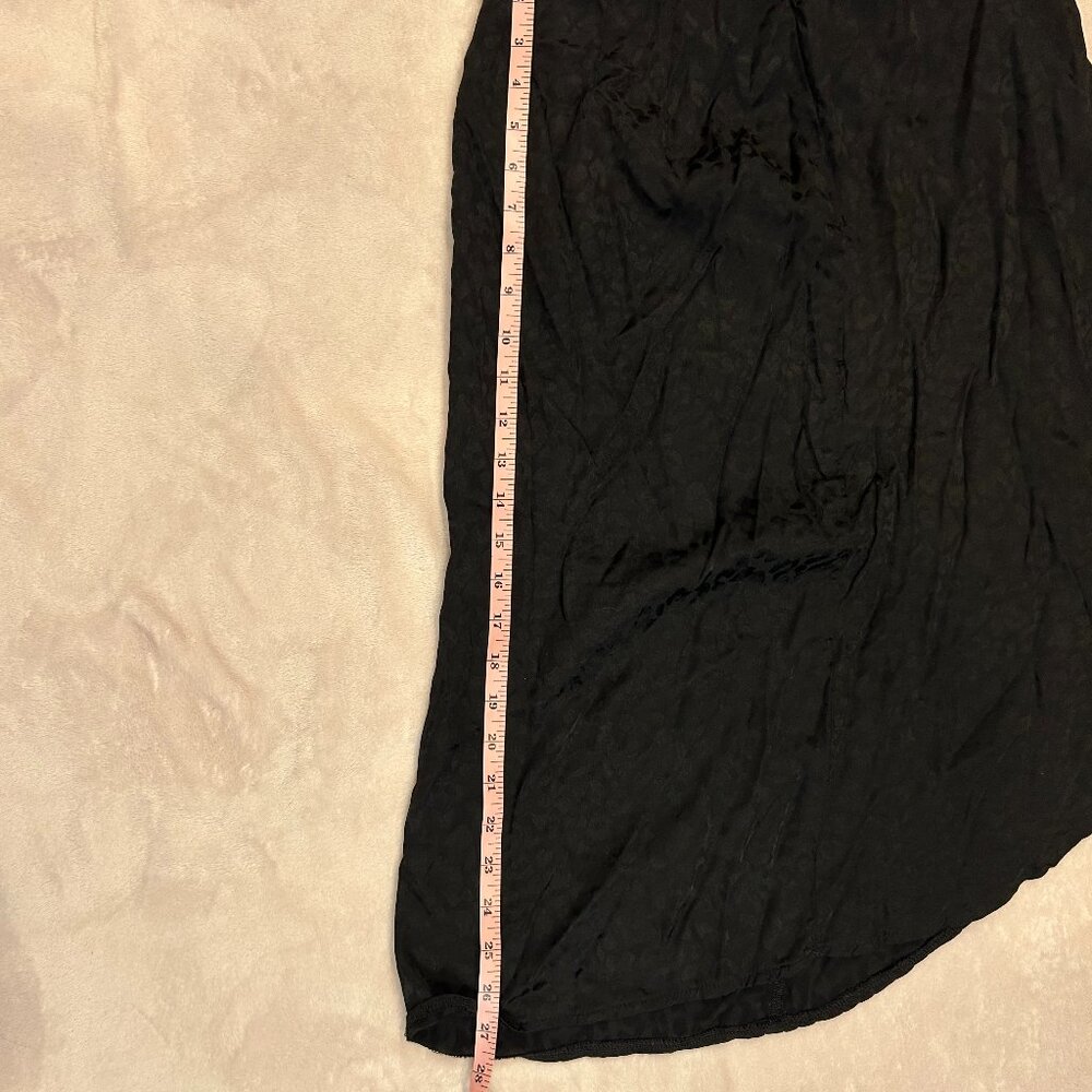 Black Leopard Print Metallic Skirt Hi Low Bohme Medium Women - Picture 4 of 8